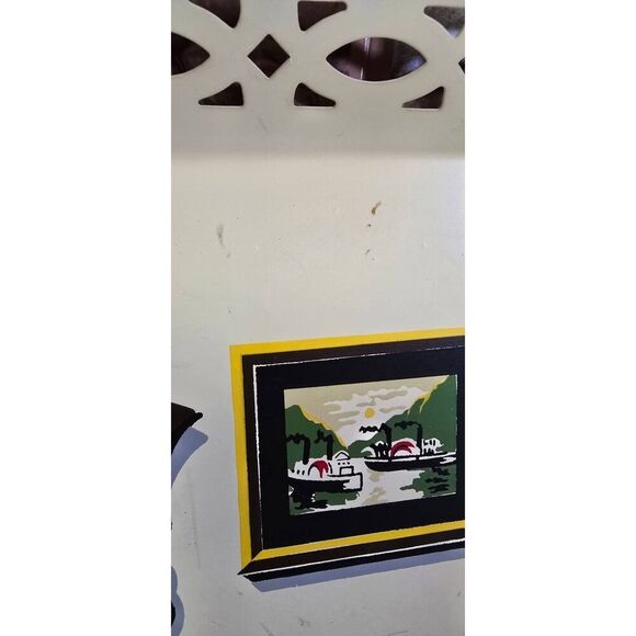 Vtg NASHCO PRODUCTS New York Metal Tray Hunting Lodge  22" x 10" USA - Picture 5 of 11